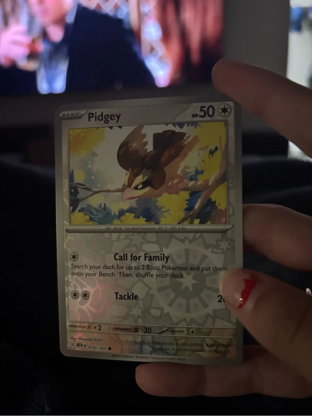 Pokemon Pidgey Card - Brown, Yellow, White